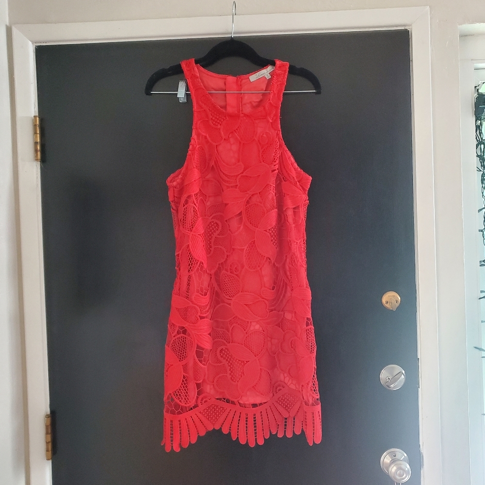Lovers + friends red lace dress, medium